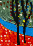 Kateřina Nedbalová_Podzimní řeka_2 obrazy 40x30cm_12000Kč_white wall_čtverec