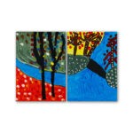 Kateřina Nedbalová_Podzimní řeka_2 obrazy 40x30cm_12000Kč_white wall_čtverec