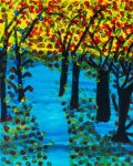Kateřina Nedbalová_Nálada_Podzimní alej_Podzimní stromy_série 2 obrazy_50x40cm_12 000 Kč_white_čtverec