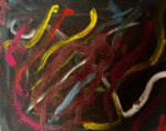 Olga Skardova Abstrakce_cislo 2_40x50cm_5000Kc_s pískem