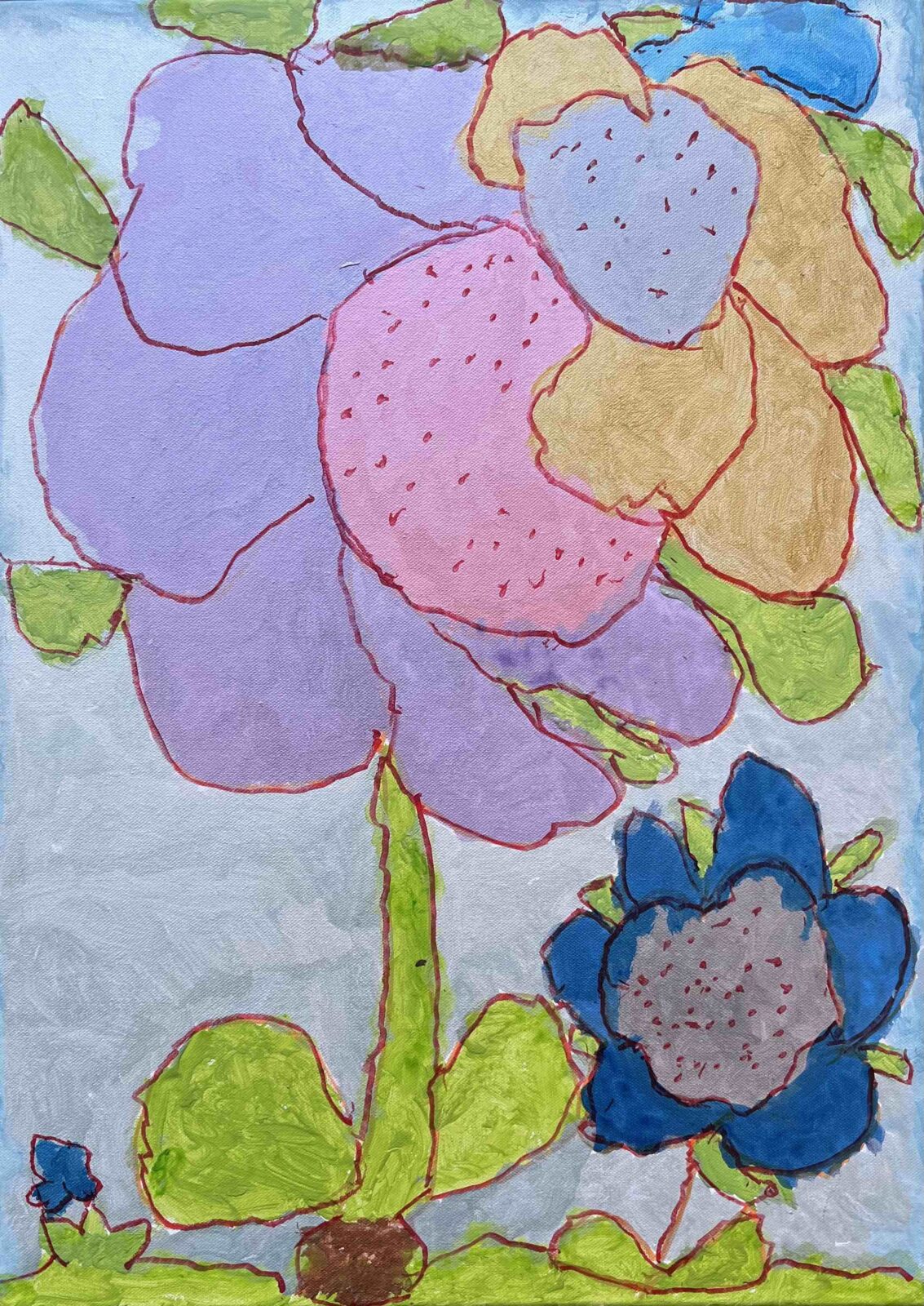 Daniela Kostková_Jahodová kytka na louce_70x50cm_5000Kč_websize