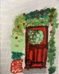 Jana Pytáková_Vánoční dveře_30x24cm_komb tech_3000Kč_websize